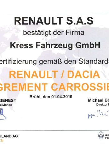 Zertifikat Renault-Zertifizierter-Aufbauer